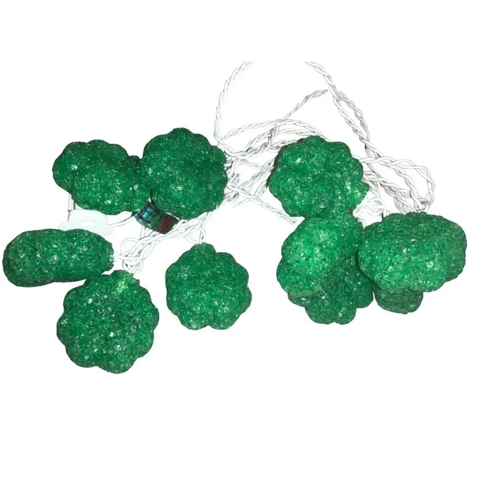 St Patrick's Day Green Shamrock String of 10 Lights